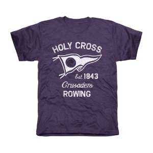Holy Cross Crusaders Pennant Sport Tri Blend T Shirt   Purple:  