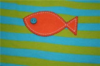 Le Top Fish Applique Knit Sleeveless Romper 12 months  