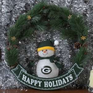  Green Bay Packers Snowman LED Wreath