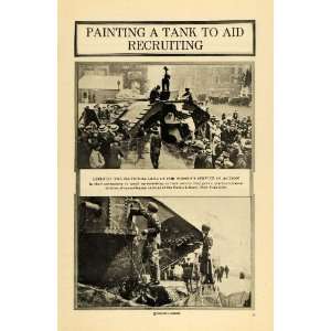  1918 Print League Women Service Paint Tank New York WWI 