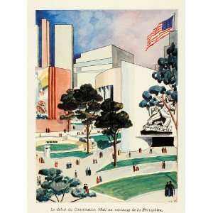   Mall Simon Lissim U.S. Flag   Original Color Print
