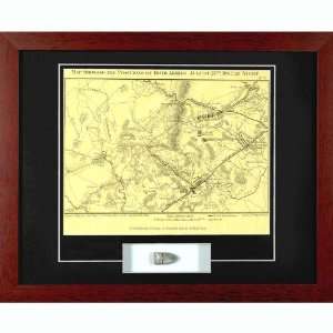   Battle of Bull Run Map with Civil War Bullet Relic