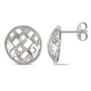   Silver, Diamond Earrings, (.2 cttw, HI Color, I3 Clarity),: Jewelry