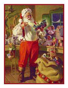 Victorian Father Christmas Santa Claus with Presents Counted Cross 