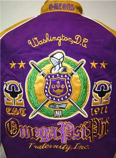 New Mens Omega Psi Phi Purple & Gold Fraternity, Inc. Racing Style 