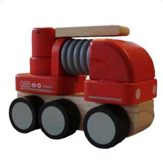 Plan Toys MINI FIRE ENGINE 6320 Small Wooden Truck Preschool Baby Wood 