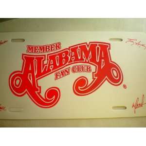  Member Alabama Fan Club License Plate  names on corners 