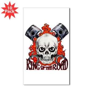   (Rectangle) (10 Pack) King of the Road Skull Flames and Pistons