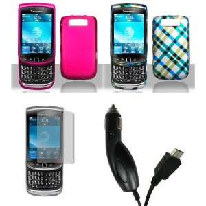   Screen Protector + Car Charger for Blackberry Torch 9800 Electronics