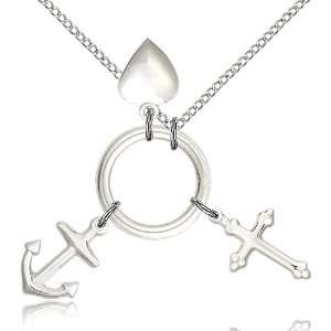  .925 Sterling Silver Faith, Hope & Charity Medal Pendant 1 
