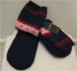 NEW RALPH LAUREN POLO Womens Slippers Socks NWT size 9   11 Fits Shoe 