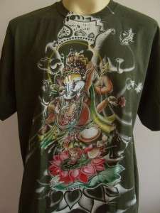 Ganesha Ganesh Lord T Shirt OM Hindu India Green 2XL #G07  
