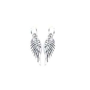 Sterling Silver Oxidized Left and Right Angel Wings Charm, On sale for 