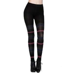  Black Colorful Stripes Cotton Tights: Everything Else