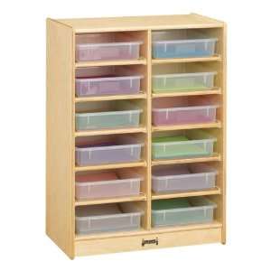   Baltic Birch Paper Tray Cubby Unit 12 Cubbies with Clear Trays: Baby