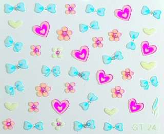 NAIL ART/STICKERS/DECALS /HELLO KITTY/SHOOTING HEARTS/STARS 19 