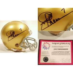  Joe Theismann Signed Notre Dame Mini Helmet: Sports 