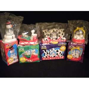  101 Dalmations SET OF 4 Christmas Snow Domes (1996 Limited 