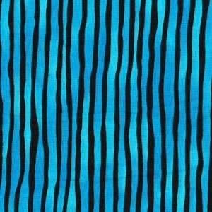   by Blank Quilting, turquoise and black stripe cotton fabric BTR 6038