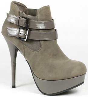 Fashion Stiletto Platform Ankle Bootie Boot BAMBOO  