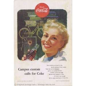  1953 Coke campus custom calls for coke Vintage Ad 
