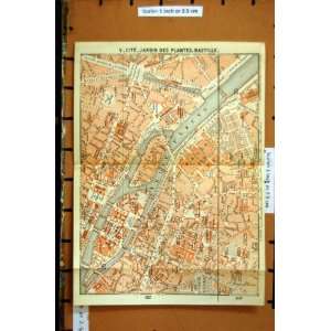   MAP 1898 FRANCE PLAN CITE JARDIN DEA PLANTES BASTILLE: Home & Kitchen