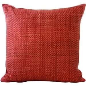  Lance Wovens Denim Red Leather Pillow: Home & Kitchen