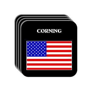  US Flag   Corning, New York (NY) Set of 4 Mini Mousepad 