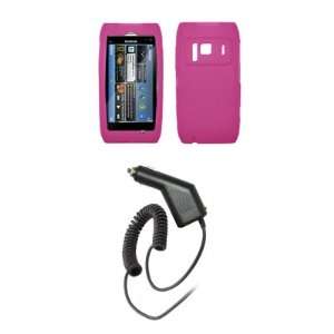 Nokia N8   Premium Hot Pink Soft Silicone Gel Skin Cover Case + Rapid 