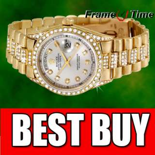 Reloj para hombres de presidente Gold Diamond Band Día Fecha de Rolex