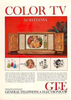 1964 GT&E Sylvania Color TV, Console Television, Old Ad  