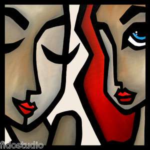 MODERN HUGE ABSTRACT PAINTING ORIGINAL FACES CONTEMPORARY Girl ART by 