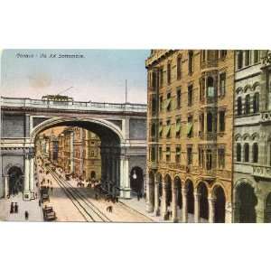   1910 Vintage Postcard Via XX Settembre Genova Italy 