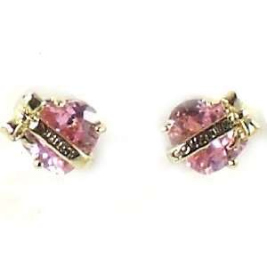   Juicy Couture Jewelry Banner Heart Crystal Earrings Pink Gold Jewelry