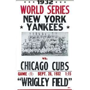   York Yankees Chicago Cubs 1932 World Series at Wrigley Field Poster