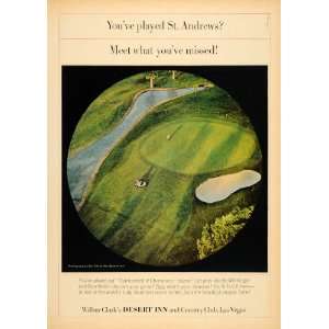 1966 Ad Golf Course Wilbur Clark Desert Inn Winninger   Original Print 