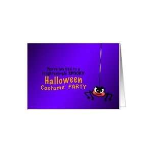  Creepy Spider Halloween Costume Party Invitation Card 