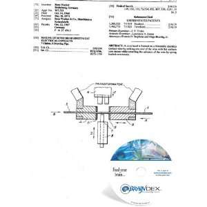 NEW Patent CD for MAKING OF RIVET HEAD BIMETALLIC ELECTRICAL CONTACTS