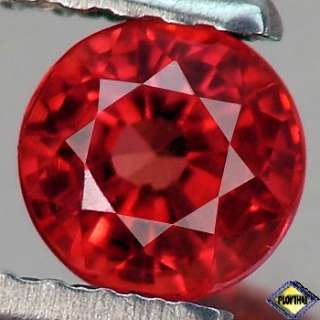 EXCEPTIONAL VVS TOP ROUND VIVID FIERY RED RUBY NATURAL  