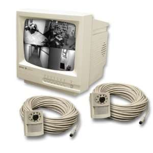  Security Labs B/W Quad Monitor with 2 Cameras Electronics