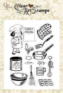 LITTLE CHEF Crafty Secrets Clear Art Acrylic Stamps  