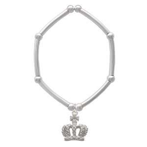  Crown with AB Crystal Tube and Bead Charm Bracelet 