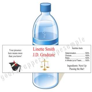 LAW SCHOOL GRADUATION Personalized Party Favors Water Bottle Labels 