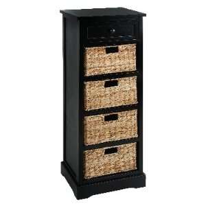  Stylish Wood Wicker Basket Storage Cabinet: Home & Kitchen