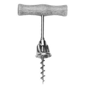 Nickel Plated Steel Corkscrew With Wooden Handle  Kitchen 