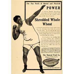  1907 Ad Shredded Whole Wheat Natural Food Shot Put Man 