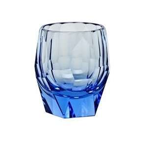    Moser Crystal Aquamarine Cubism Bar Glass