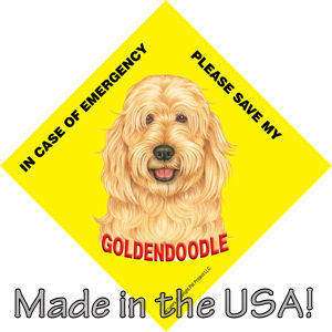 Save My GOLDENDOODLE Emergency Dog Rescue Window Sign  