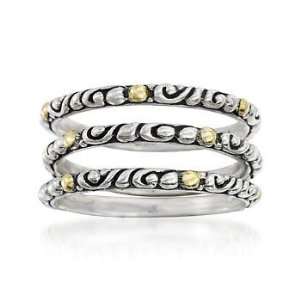  Set of Three Balinese Rings In Two Tone Jewelry