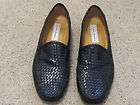 Mens Sandro Moscoloni black leather woven loafers sz 11